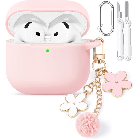 Funda de silicona Wowwat para AirPods con cadena floral