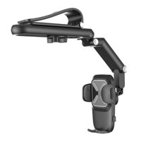 Magideal - Soporte De Teléfono Para Coche, Soporte De Teléfono Para Visera, Palo De Selfie, Soporte De Clip Colgante, Visera De Gravedad, Soporte Para Teléfono Gris