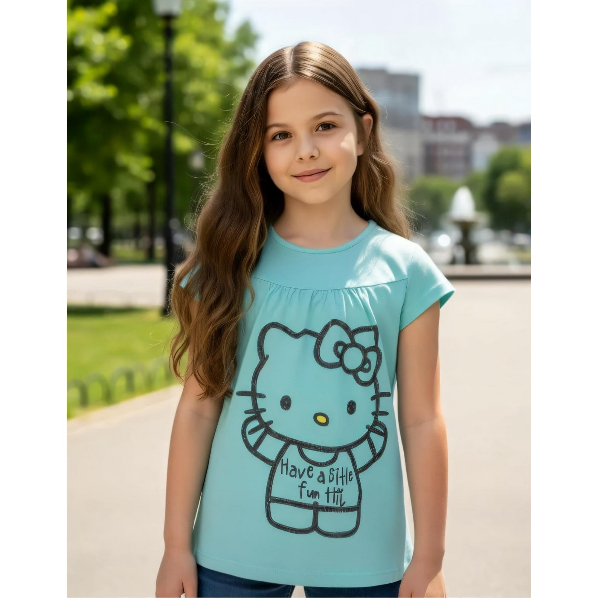 Polera Niña Hello Kitty Verde 10