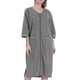 thumbnail image 2 of Bata de baño con cremallera frontal para mujer, bata de casa, camisón de manga 3/4, vestido de estar para mujer, ropa de dormir con bolsillos, 2 of 6