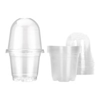 Magideal - Maceta Transparente Para Vivero Con Tapas Para Humedad, Tazas Para Plantar, Bandejas De Inicio Reutilizables Ventiladas Para Jardinería, Duraderas, 10 En La Cima