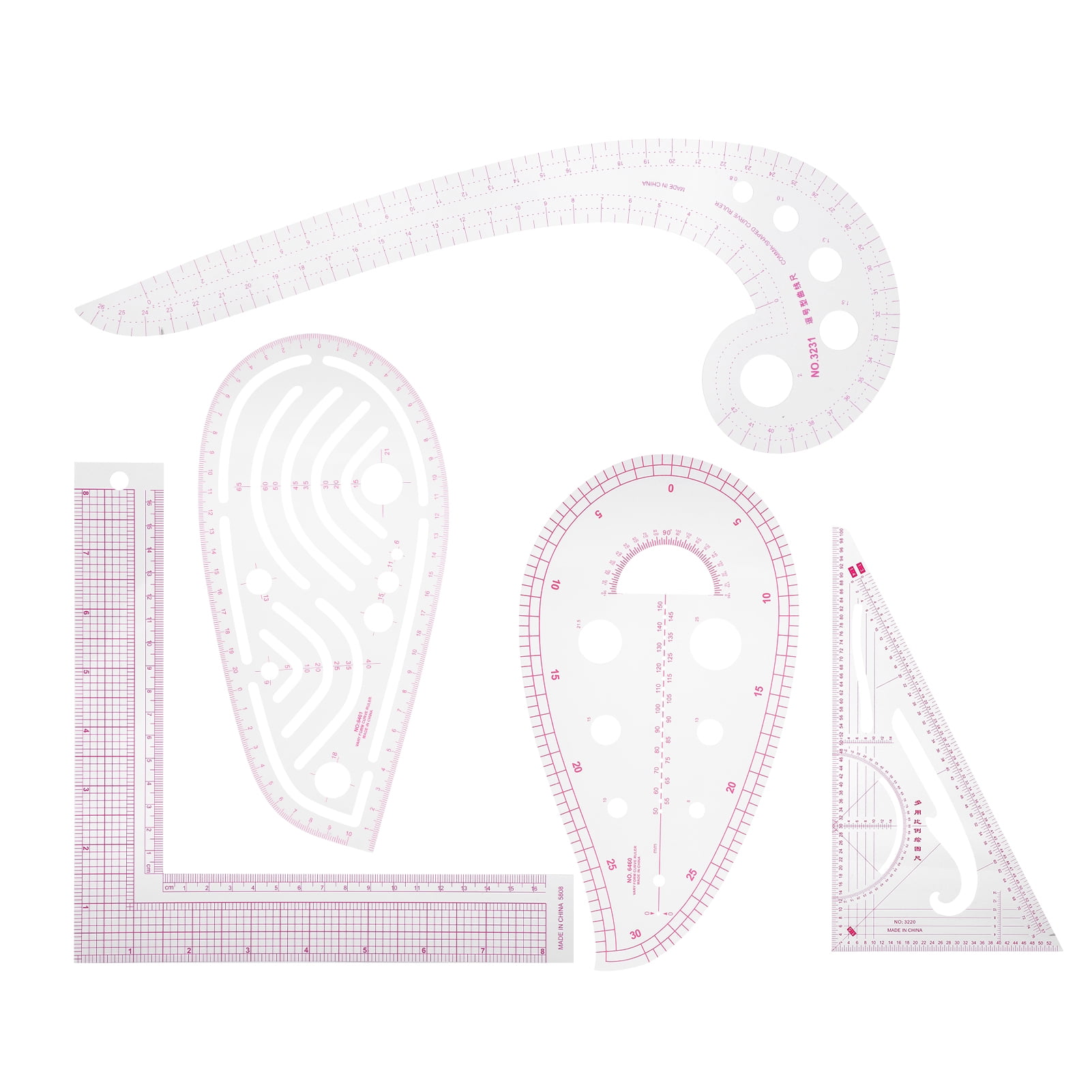 Regla De Costura Multifunción De 5 Piezas Con Forma De Curva Para Confección De Ropa A Medida