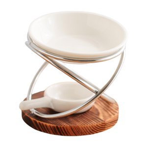 Magideal - Portavelas Tealight Quemador De Aceite Esencial Decoración Candelabro Regalo Difusor De Aceite Calentador De Fusión De Cera Para Meditación Dormitorio Plata