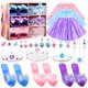 thumbnail image 1 of Ropa de vestir de princesa AINIOKA para niñas de 4 a 6 años con accesorios, 1 of 7