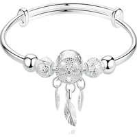 Genérico - Pulsera Atrapasueños Plata 925 Mujer Ajustable
