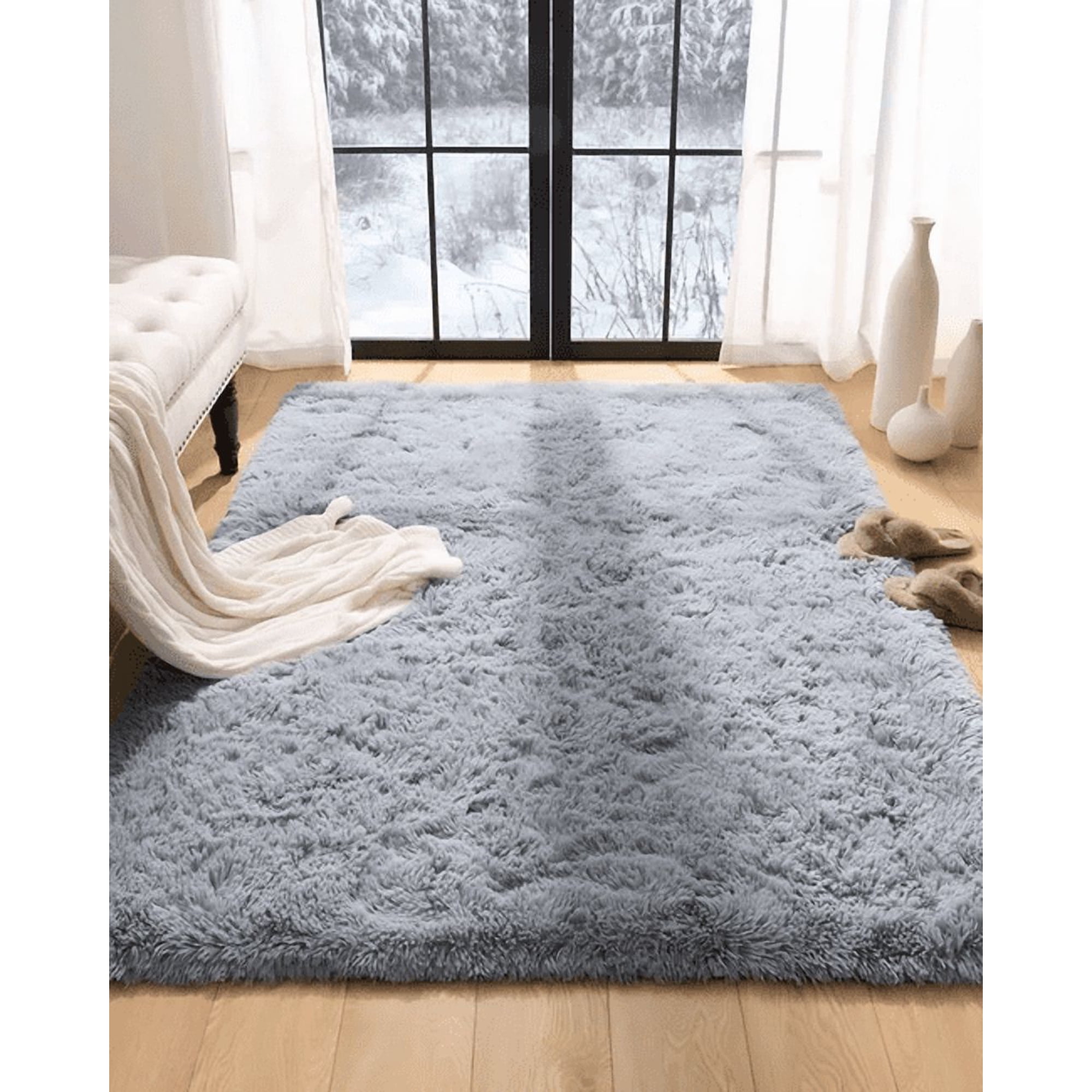 Genérico - Alfombra Extra Suave Grande 240x200cm Gris