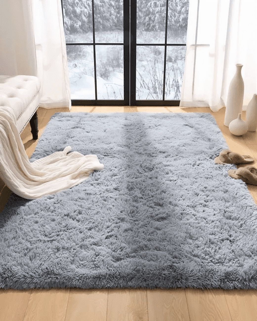 Genérico - Alfombra Extra Suave Grande 240X200Cm Gris