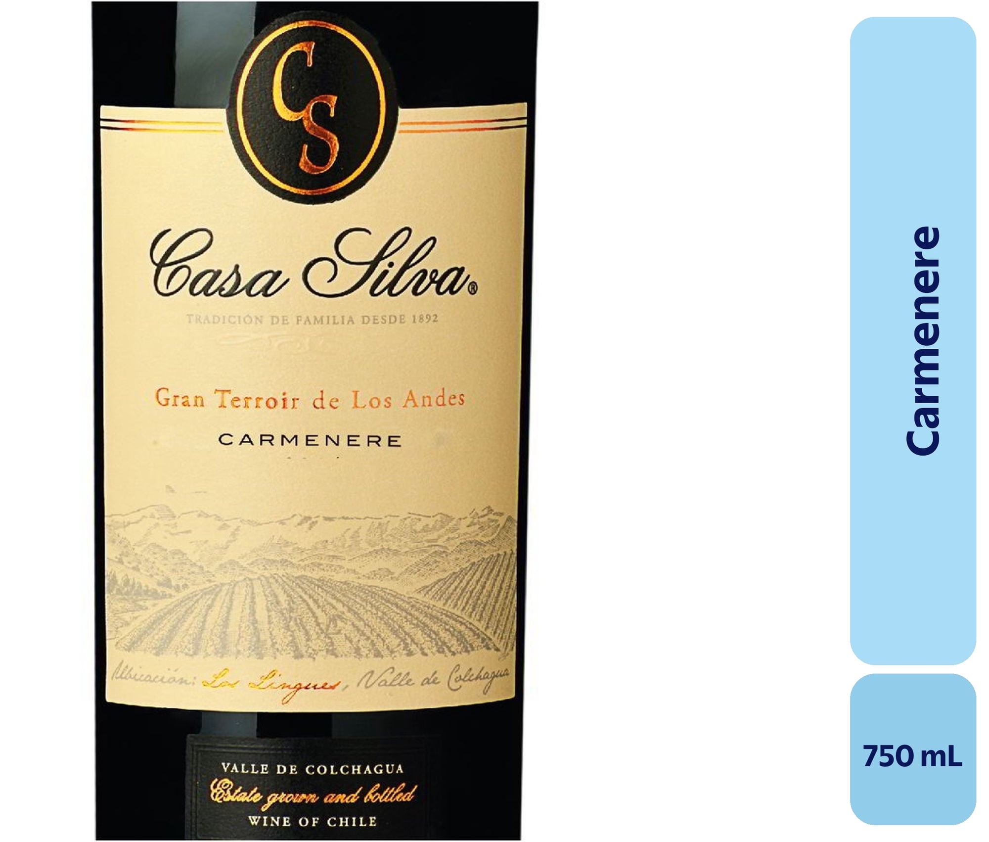Vino Carménère Botella 750 mL Casa Silva