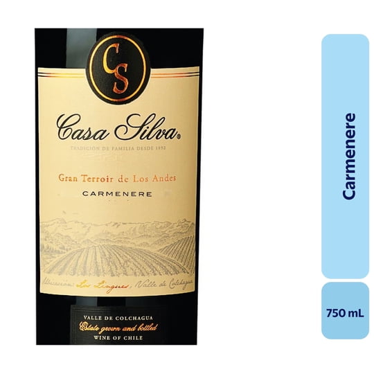 Vino Carménère Botella 750 mL Casa Silva