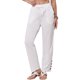 thumbnail image 1 of INSPIRE CHIC Pantalones de Lino para Mujer Verano Casual de Cintura Alta con Cordón de Algodón Pantalones Largos S Blanco, 1 of 6