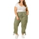 thumbnail image 4 of Pantalones Cargo con Bolsillos y Cintura Elástica con Cordón para Mujer Talla Grande de Agnes Orinda 2X Verde Militar, 4 of 9