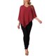 thumbnail image 2 of Top fluido de mujer INSPIRE CHIC con escote en V, blusas ligeras de gasa, camisa asimétrica elegante de doble capa para verano XL rojo vino, 2 of 6