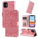 thumbnail image 1 of Funda tipo cartera FOXDOCK para iPhone 11 , diseño girasol en relieve, cuero PU, cierre magnético, soporte y tarjetero, 1 of 5