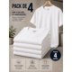 thumbnail image 2 of Pack 4 Poleras Basicas Cuello Redondo 100% Algodon 200g Blanco L Lisa, 2 of 3