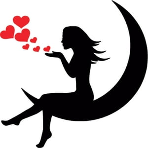 Rienda Libre - Sticker Luna Corazón Rojo Moon Heart Love Auto Camioneta