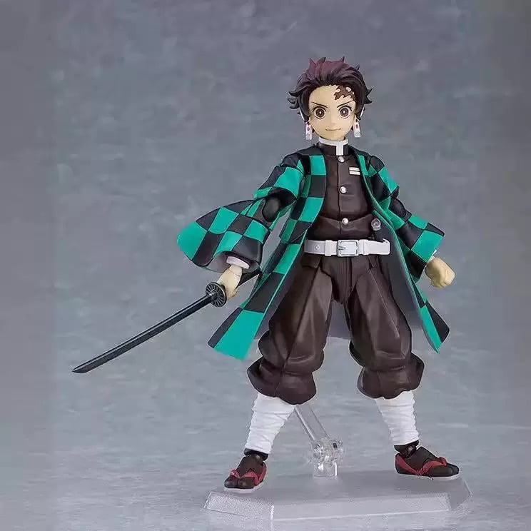 Unbranded - Set En Caja Figura De Acción Tanjiro Kamado Demon Slayer, Con Manos, Cabezas Y Accesorios Intercambiables