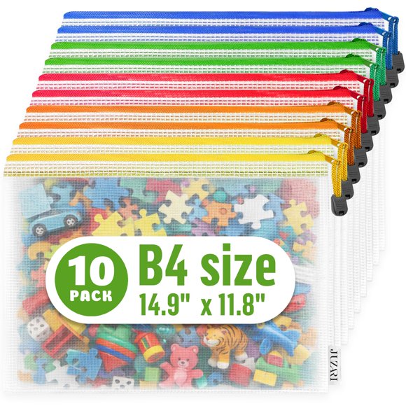 Bolsa de Almacenamiento JUZARI 30 x 38 cm Pack de 10 con Malla y Cremallera