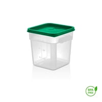 Imahe - Recipiente Cuadrado Polipropileno 3.8 Lts Con Tapa Verde