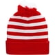 thumbnail image 2 of Gorro de punto rojo y blanco para Halloween para adultos, gorro Waldo con pompón navideño a rayas, 2 of 6