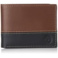 Billetera Timberland Para Hombre De Cuero Bifold Passcase Híbrida Negro/Marrón