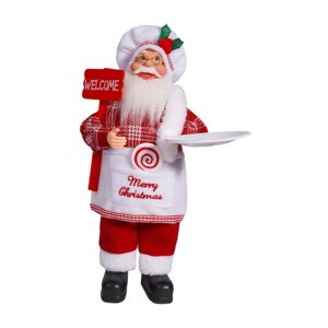 Bothyi - Adorno De Muñeco Navideño Figura De Papá Noel Para Exhibición De Ventana Navideña Chef Casero