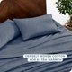 thumbnail image 3 of Juego de sábanas Bare Home de franela 100% algodón Queen Heathered Indigo, 3 of 9