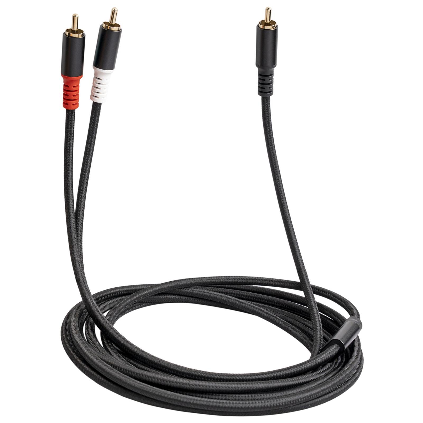 Magideal - Cable De Subwoofer 2Rca, Divisor En Y, Cable Estéreo, Conector Estéreo Para Auriculares De Sonido En Hogar, Transmisión , Dvd, Tv, , 5M