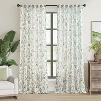 Filtro De Luz Curtains Jinchan, Mezcla De Lino Floral, 244 Cm De Longitud