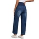 thumbnail image 3 of INSPIRE CHIC Pantalones de Maternidad para Mujeres de Pierna Ancha Sobre el Vientre Soporte Suelto Recto Pantalones de Mezclilla de Embarazo con Bolsillos 2XL Azul Oscuro, 3 of 6