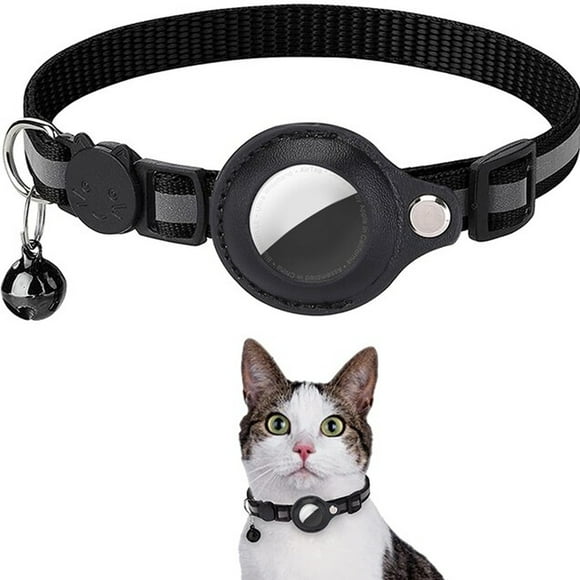 Correa Con Funda Para Airtag Negro Gato / Perro