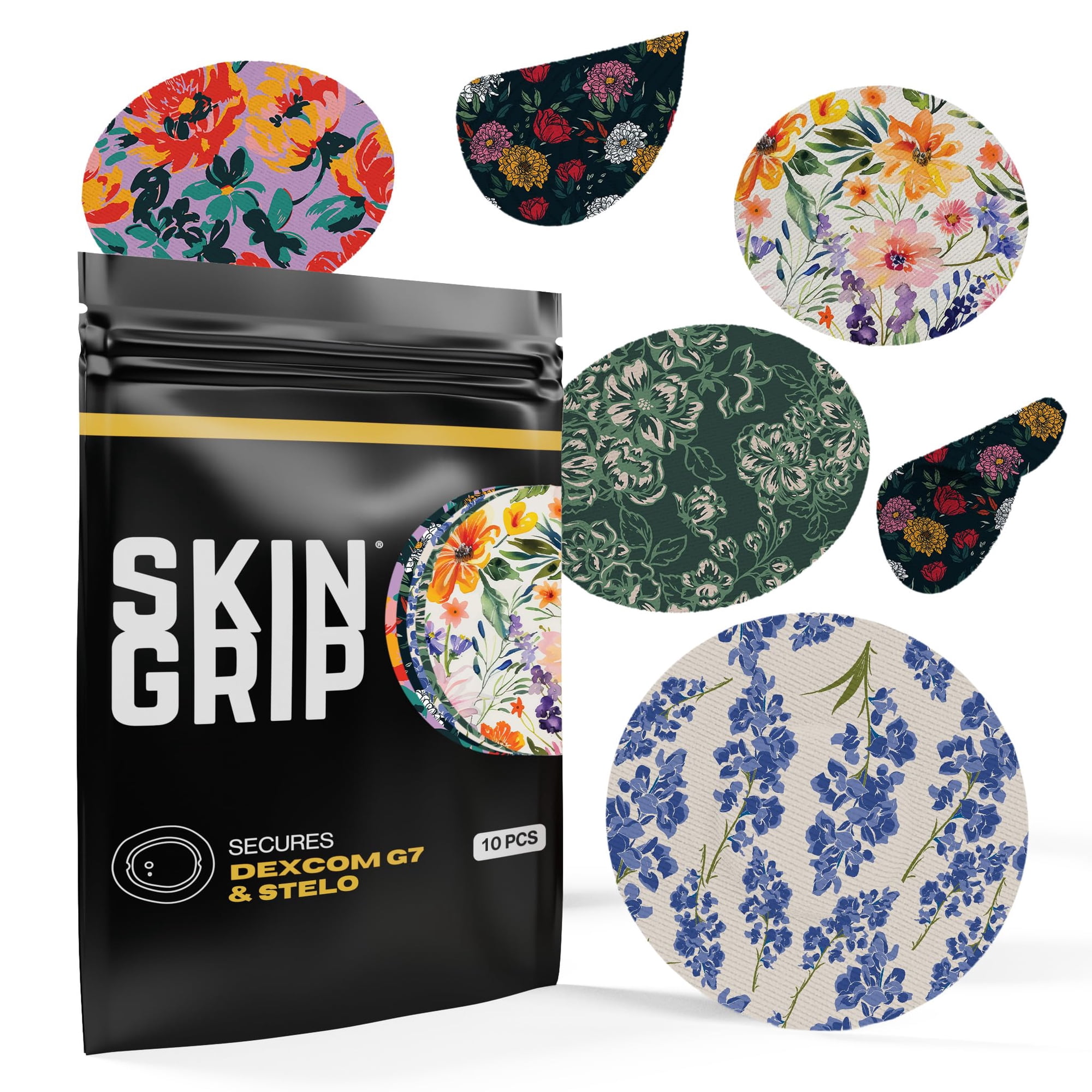 Parches Adhesivos Skin Grip Para Dexcom G7 Y Stelo, Impermeables, Paquete De 10