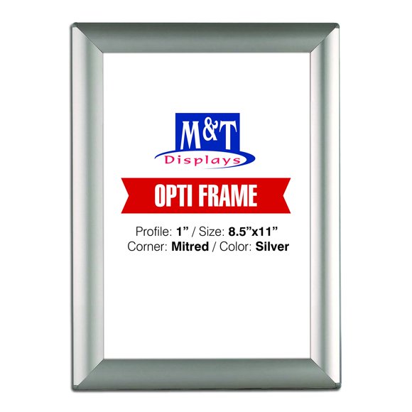 Portarretrato M&T Displays Opti Snap 8.5x11 Plata