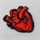 thumbnail image 3 of Parche ZEGIN X-Ray con forma de corazón anatómico bordado de 6,35 x 7 cm, 3 of 4
