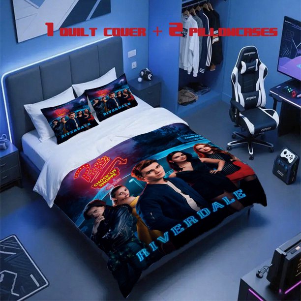 3pcs Riverdale Mystery Series Character Themed Printed Bedding Set Soft Cover and 2 Pillowcases