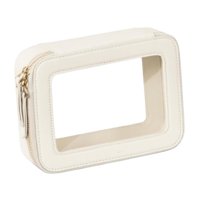 Magideal - Bolsa De Maquillaje Transparente, Organizador De Cosméticos, Organizador De Maquillaje Pequeño Con Ventana Transparente, Bolsa De Artículos De Tocador Blanco