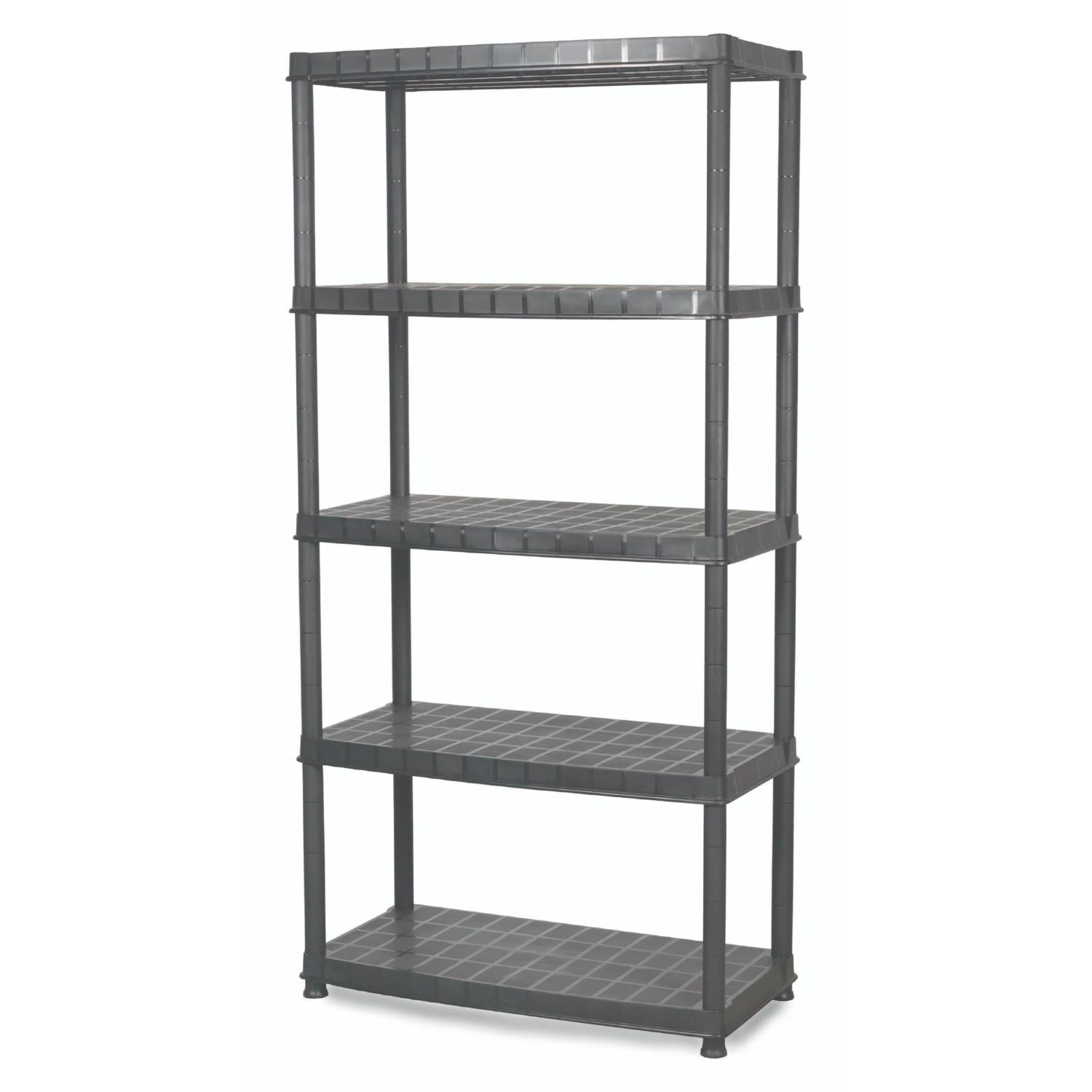 Ram - Estante Repisa Rack Plástico 5 Niveles 185x45,5x91cm Deluxe Negro Único