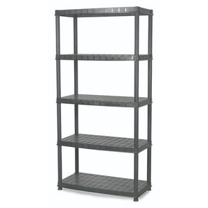 Ram - Estante Repisa Rack Plástico 5 Niveles 185X45,5X91Cm Deluxe Negro Único