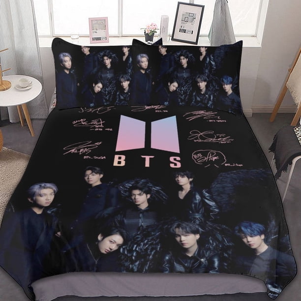 Kpop BTS Girl Duvet Cover Set Soft Comfortable Bedding Sets 3 Pieces Ultra Soft Skin-Friendly Comforter Cover Set