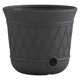 thumbnail image 1 of Maceta redonda de resina satinada, decorativa para exteriores, gris, 1 of 8