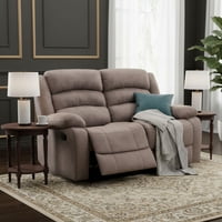 Daniels - Sofá 2 Cuerpos Reclinable Moderno Café New Martell