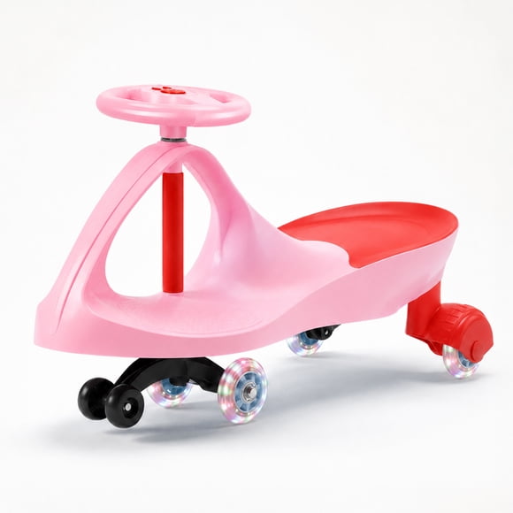 Swing Car Auto Giratorio Kidscool Rosado con Luces
