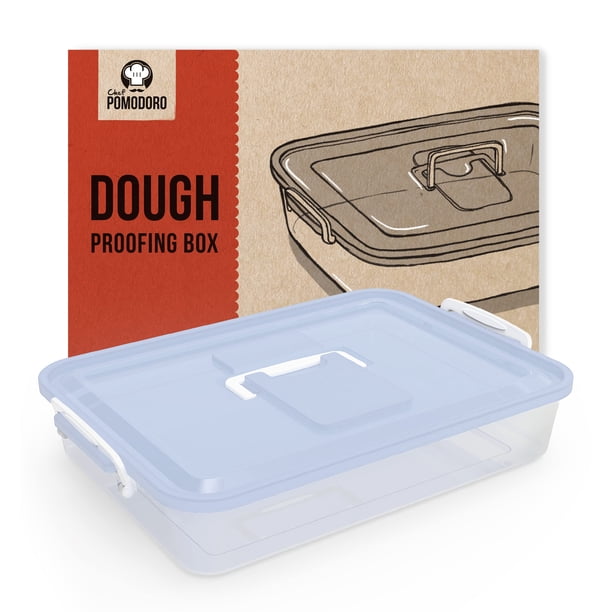 Estuche para preparar masa para pizza Chef Pomodoro con tapa, 35 x 28 cm, color azul