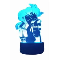 Lelumania - Lampara Ilusion 3D Goku Y Milk De 7 Colores, Base Touch