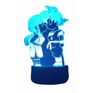 Lelumania - Lampara Ilusion 3D Goku Y Milk De 7 Colores, Base Touch