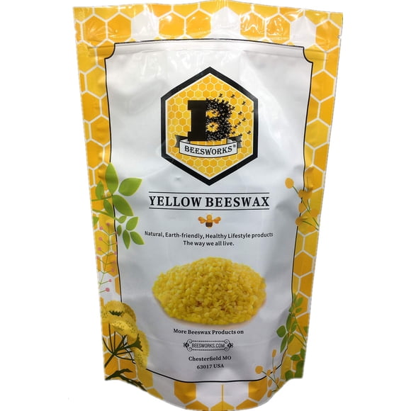Perlas de cera de abeja BEESWORKS amarilla grado cosmético 0,9 kg