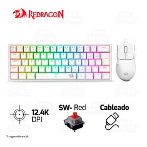 Kit De Teclado Y Mouse Redragon K617Rgb Sp M724 Blanco S143W