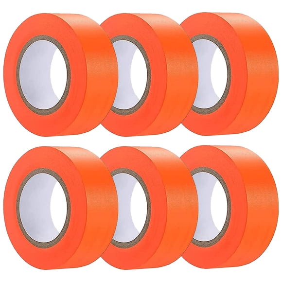 Cinta de Señalización Hubaow Pack de 6 - 30 m Naranja No Adhesiva