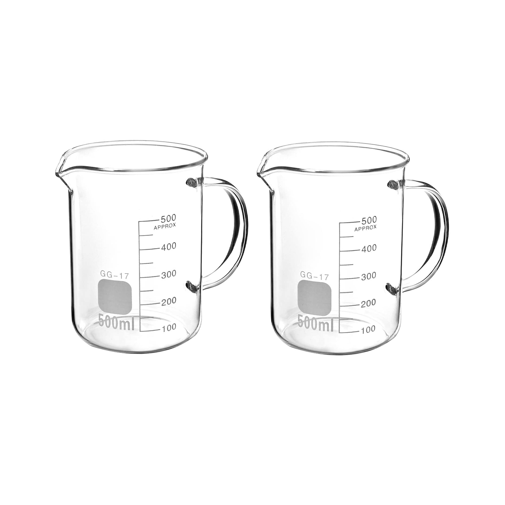 Vaso De Borosilicato Beaker Qwork De 500 Ml Con Mango Y Boquilla Para Verter