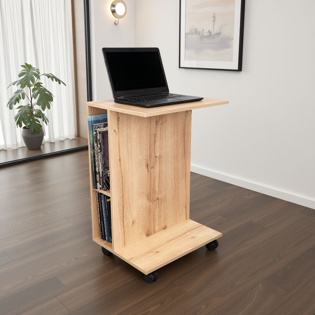 Tuhome - Escritorio Portable Con Ruedas Luzzo 73x50,2x40,2 Cm Duna