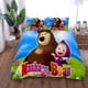 thumbnail image 1 of x262 Bed SheetsMashas and The Bear Bedding Set,Cartoon Animation Mashas Bear Duvet Cover,Children's Quilt Cover Kids Christmas Gift 3-Piece Bedding Set (1 Duvet Cover + 2 Pillow Shams) nj262, 1 of 5